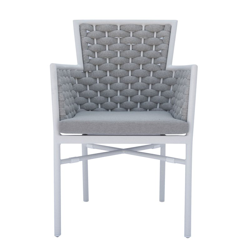 Silla de jardÍn de aluminio Bologna - Cuerda blanca para exteriores - Blanca Greenwood Silla de jardÍn de aluminio Bologna - Cuerda blanca para exteriores - Blanca Greenwood