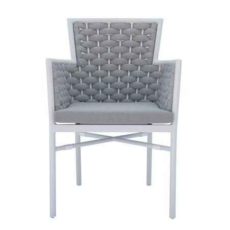 Sedia Bologna In Alluminio - Corda Per Esterni Bianca - Bianco