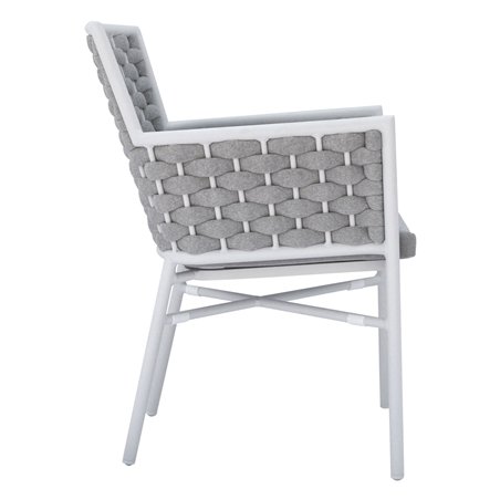 Greenwood Bologna Aluminum Garden Chair - White Outdoor Rope - White