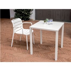 Tavolo Garda In Acciaio 70x70 cm - Bianco - Autolivellante