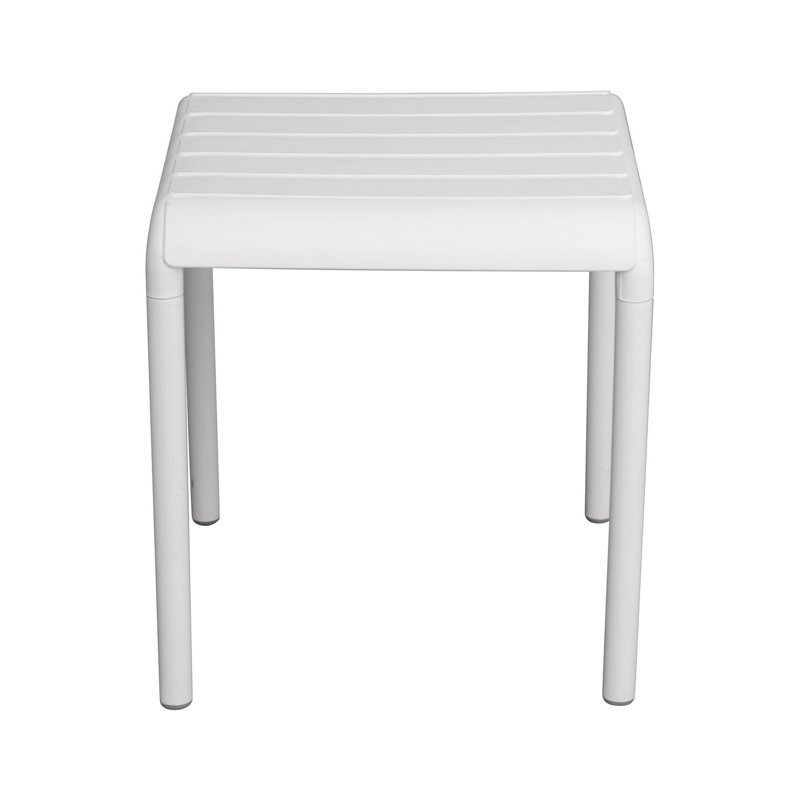 Mesa de jardÍn de centro de polipropileno con fibra de vidrio de 45x45 cm - Blanca Greenwood
