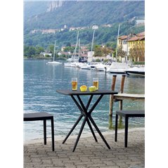 Tavolo Messina Polipropilene Con Fibra Di Vetro 70x70 cm - Antracite