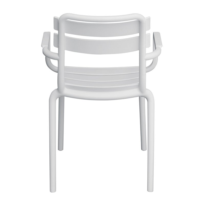Greenwood Monza Garden Garden Chair with Armrests in Polypropylene with Fiberglass - White