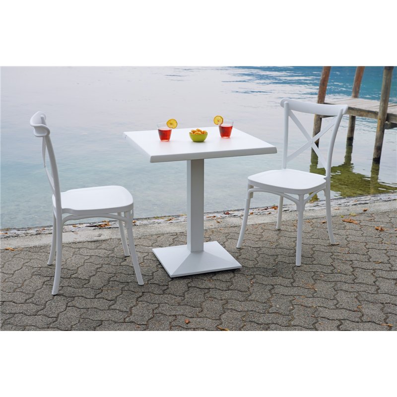 Silla de jardÍn Trattoria de polipropileno y fibra de vidrio - Blanca Greenwood