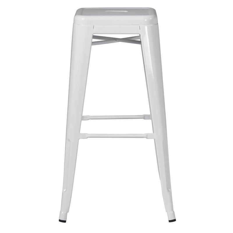 Taburete de chapa metálica - Marfil - Apilable Greenwood