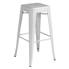 Taburete de chapa metálica - Marfil - Apilable Greenwood