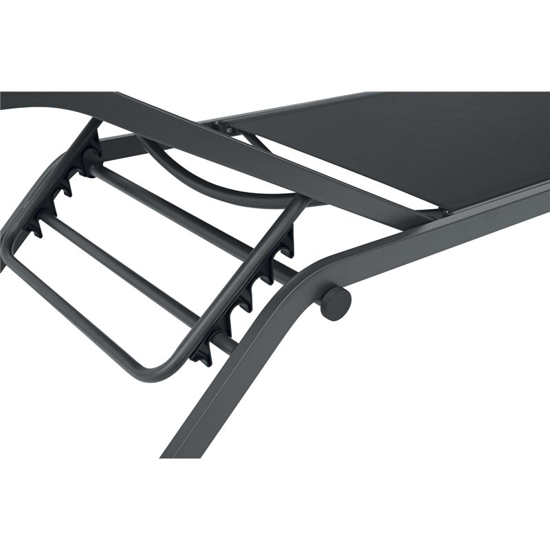 Greenwood Vieste Aluminum Sunbed - Gray Textilene - Anthracite