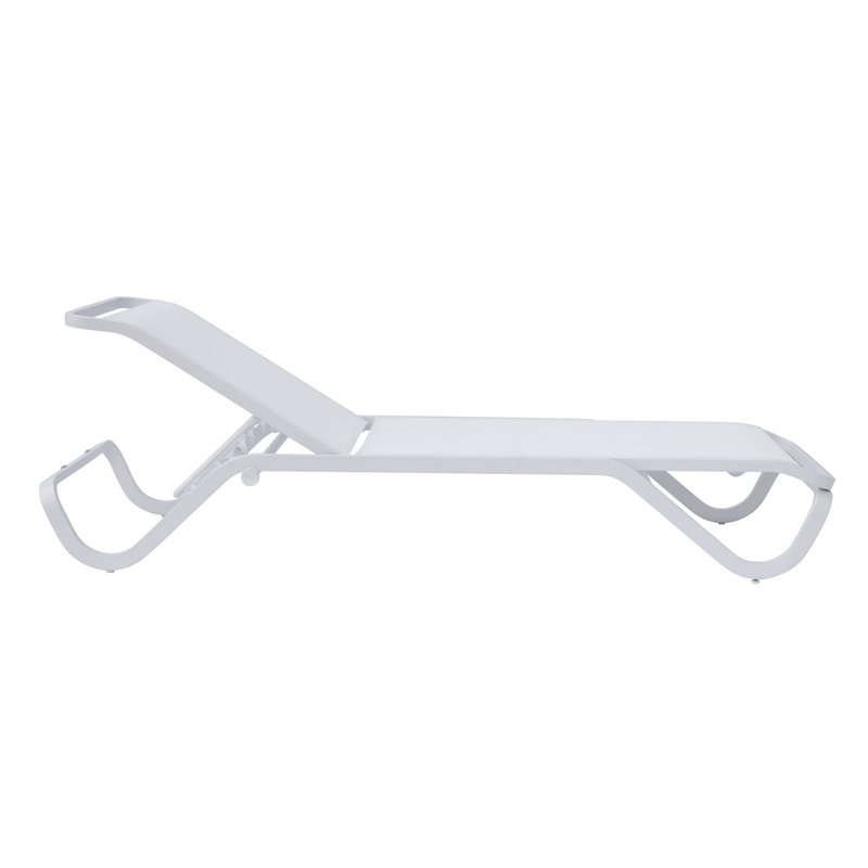 Tumbona de aluminio Vieste - Textilene blanco - Blanco Greenwood