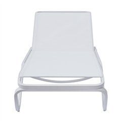 Tumbona de aluminio Vieste - Textilene blanco - Blanco Greenwood