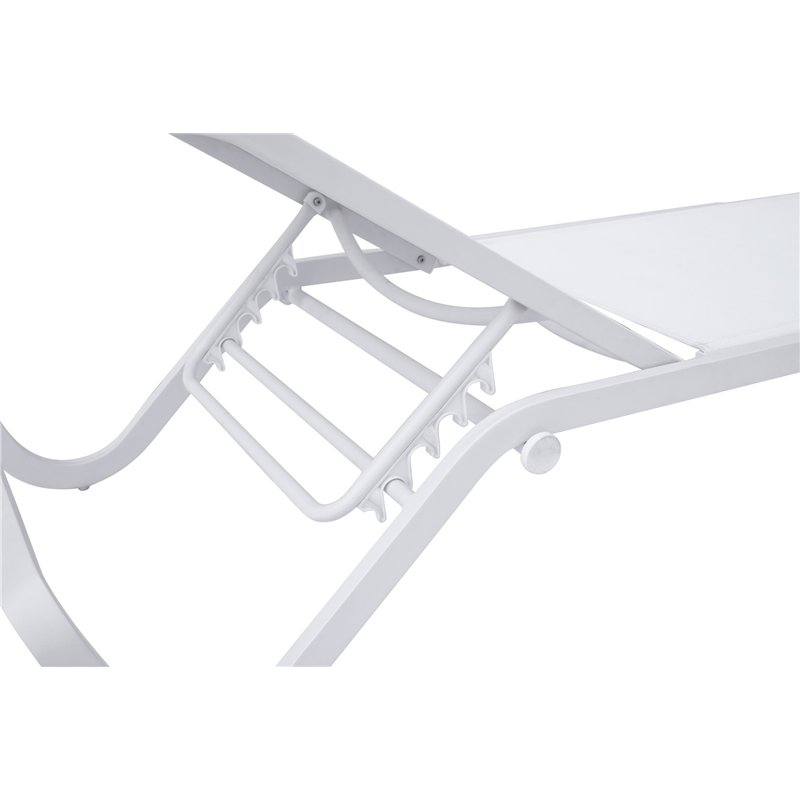 Tumbona de aluminio Vieste - Textilene blanco - Blanco Greenwood