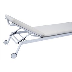 Lettino Porto Cervo In Alluminio - Textilene Sabbia - Cuscino Ecru' - Bianco