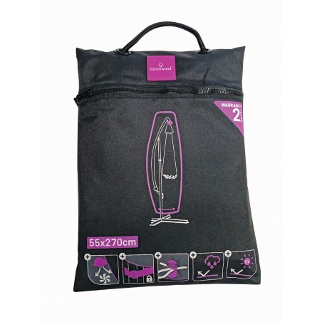 Funda protectora para Sombrilla de jardín con mástil lateral de 55x270 cm - Poliéster impermeable Greenwood