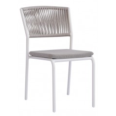 Silla de jardÍn Modena de aluminio - Cuerda exterior color arena - Blanca Greenwood