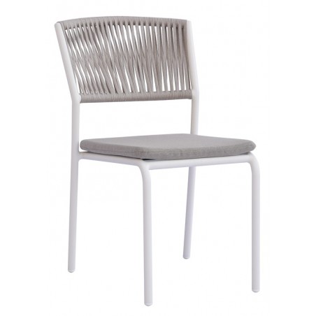 Silla de jardÍn Modena de aluminio - Cuerda exterior color arena - Blanca Greenwood