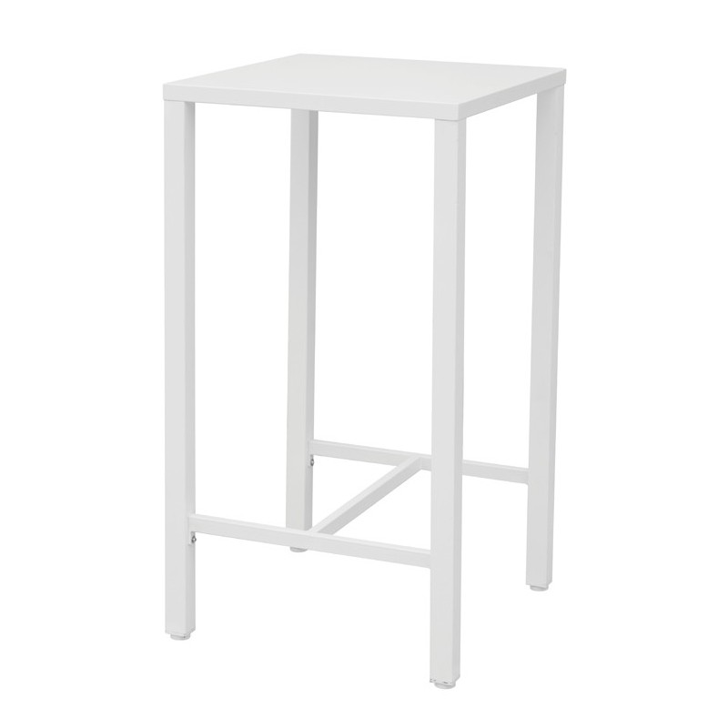 Mesa de jardÍn alta de acero Iseo de 70x70 cm - Blanca Greenwood