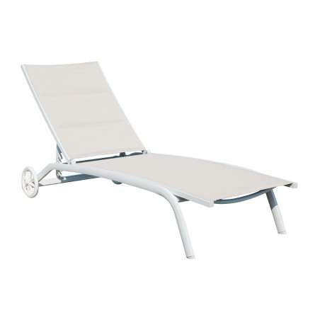 Greenwood 5-Position Aluminum Sun Lounger - Ecru