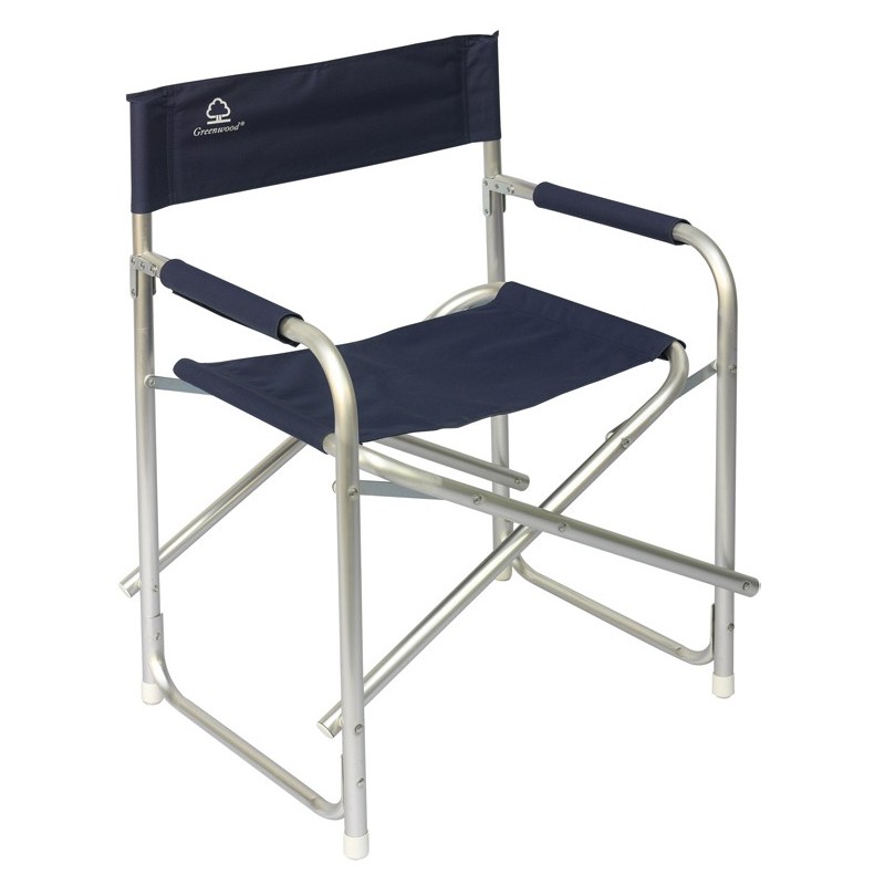 Silla de jardÍn de director de aluminio - Azul - Plegable Greenwood
