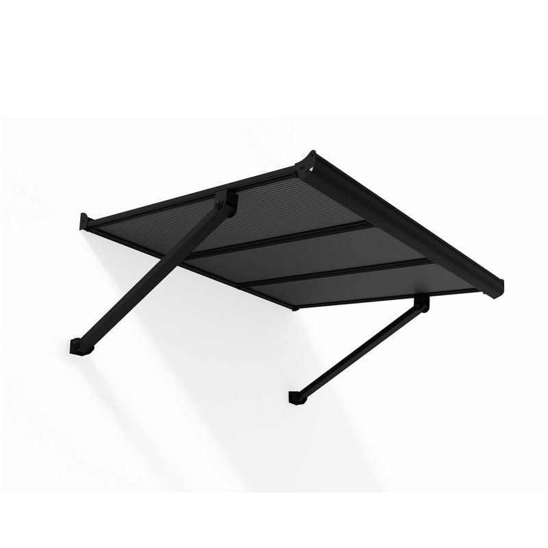 Canopia Augustine Outdoor Door Canopy 111x90 cm - Black Frame Matte Gray Panels