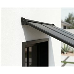 Canopia Augustine Pensilina Da Esterno 333X90 cm - Struttura nera Pannelli grigio opaco