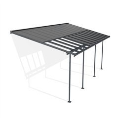 Canopia Sierra Cabrio Pergola Addossata in Alluminio 3X7.4 m Grigio - Pannelli Ombreggianti Mobili