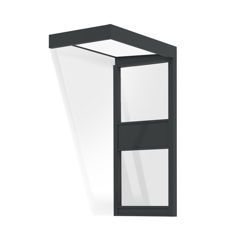 Canopia Sophia Outdoor Door Canopy 160x95 cm + Side Wall - White Opal Gray