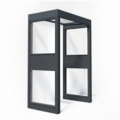 Canopia Sophia Pensilina Da Esterno 160X95 cm + 2x Parete laterale - Grigio Trasparente