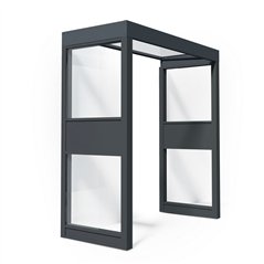 Canopia Sophia Pensilina Da Esterno 215X95 cm + 2x Parete laterale - Grigio Trasparente