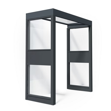 Canopia Sophia Pensilina Da Esterno 215X95 cm + 2x Parete laterale - Grigio Trasparente