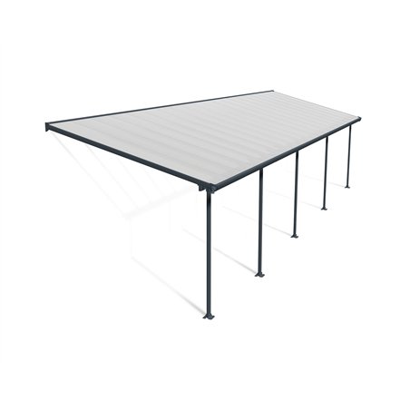 Canopia Feria Pergola Addossata in Alluminio 3X10.9 m Grigio