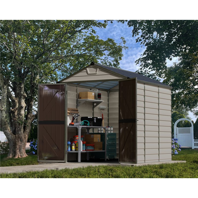 Canopia Skylight Polycarbonate Garden Shed 229x185x217 cm Sand