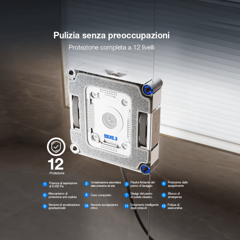 ECOVACS WINBOT W3 OMNI EU Robot Limpiacristales Automático Limpieza Inteligente de Cristales