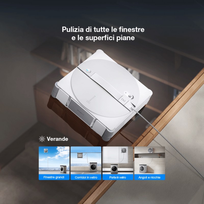 ECOVACS WINBOT W3 OMNI EU Robot Limpiacristales Automático Limpieza Inteligente de Cristales