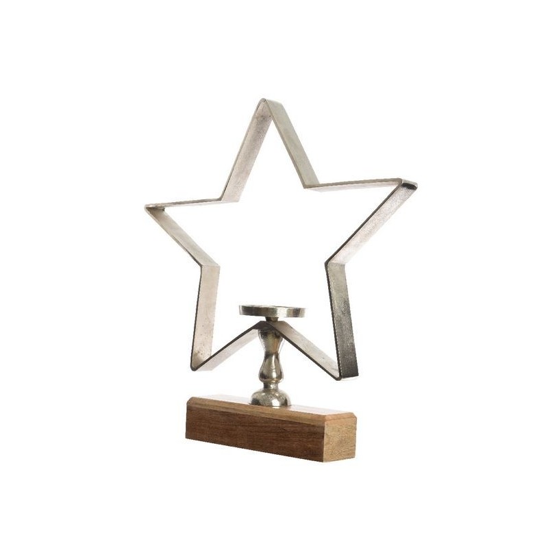 Portavelas Estrella Grande en Metal Dim. 54x9x61 cm