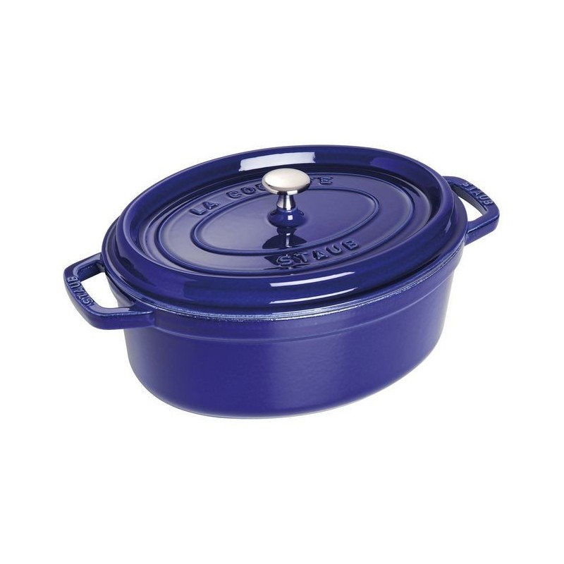 Oval Cocotte 29 cm Blue in Cast Iron