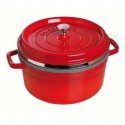 Cocotte with Basket 26 cm Red in Cast Iron