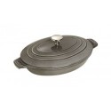 Graphite Gray Oval Pan 23 cm in Cast Iron