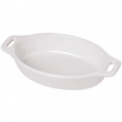 White Oval Gratin Dish 22 cm in Ceramic