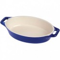 Dark Blue Oval Gratin Dish 29 cm in Ceramic