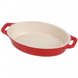 Red Ceramic Oval Gratin Dish 29 cm