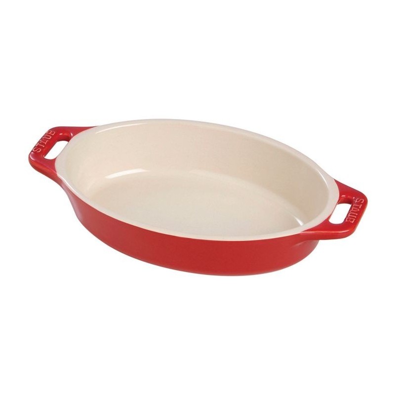 Red Ceramic Oval Gratin Dish 29 cm