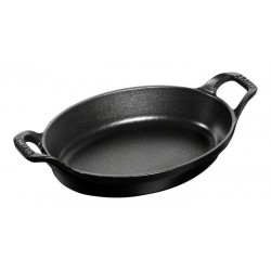 Oval Baking Dish 35 x 20 cm Black in Cast Iron
