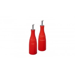 Oil and Vinegar Set 0.25 l Red in Ceramic