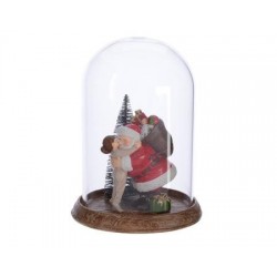 Glass bell with Santa Claus 16 cm
