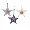Hanging Star in Wood 14 cm. Single piece