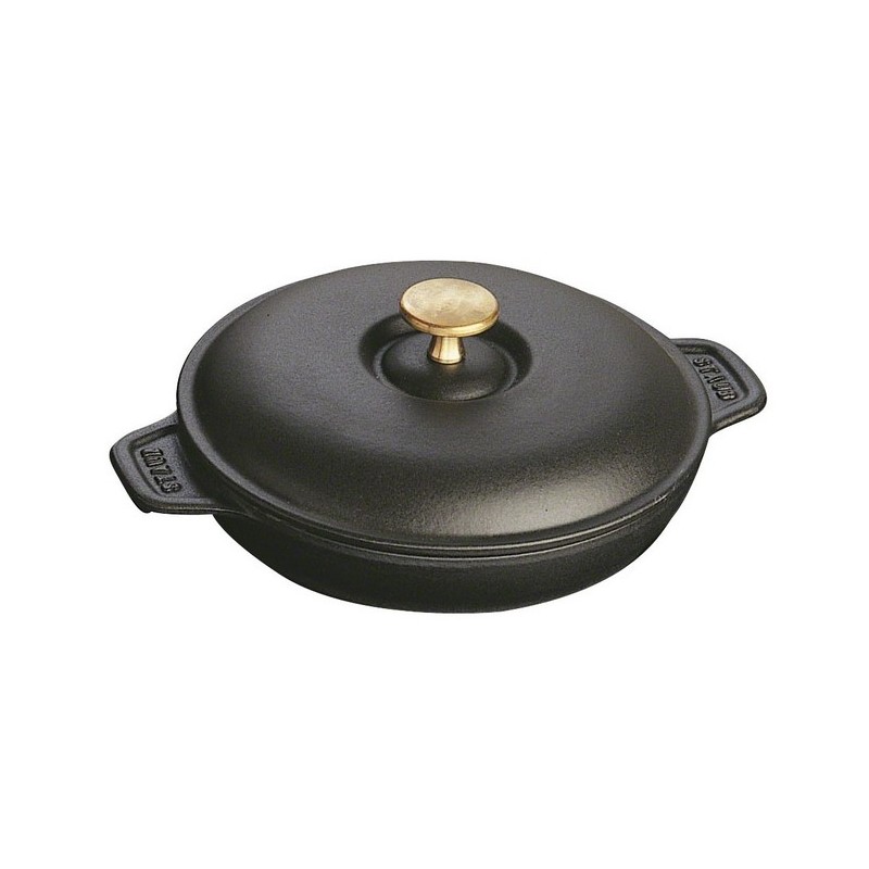 Cast Iron Pan with Lid 20 cm Black