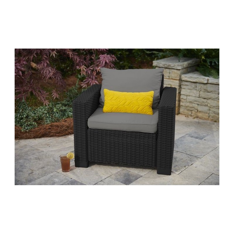 Keter 2 Armchairs With Armrests CALIFORNIA Graphite