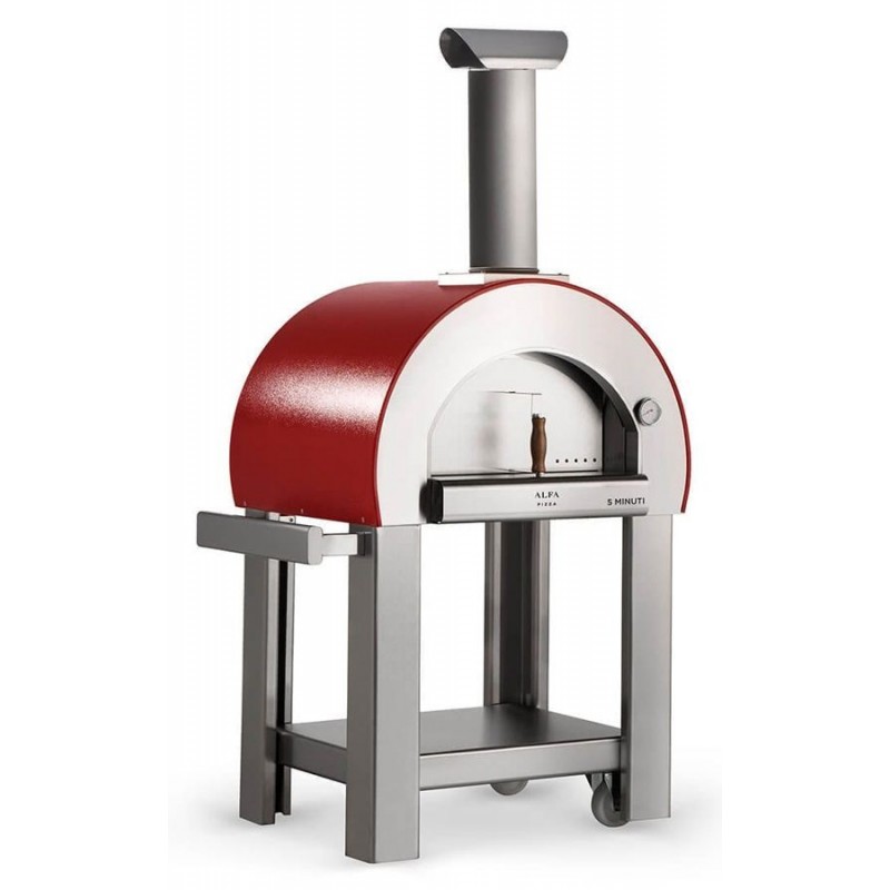 Alfapizza Forno per Pizza 5 MINUTI con Base colore Rosso a Legna