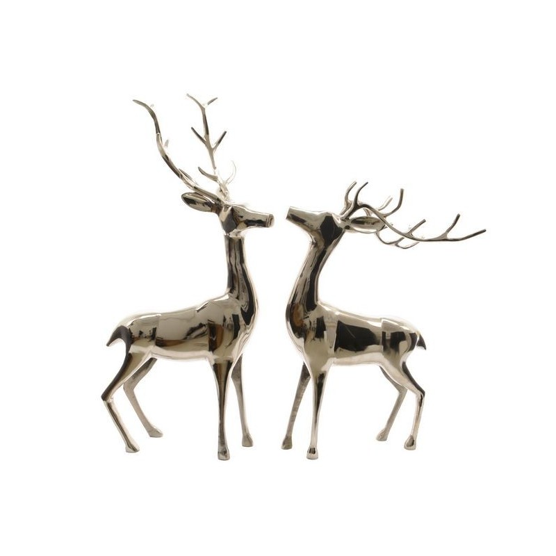 Silver metal deer dim 85 cm Single Piece