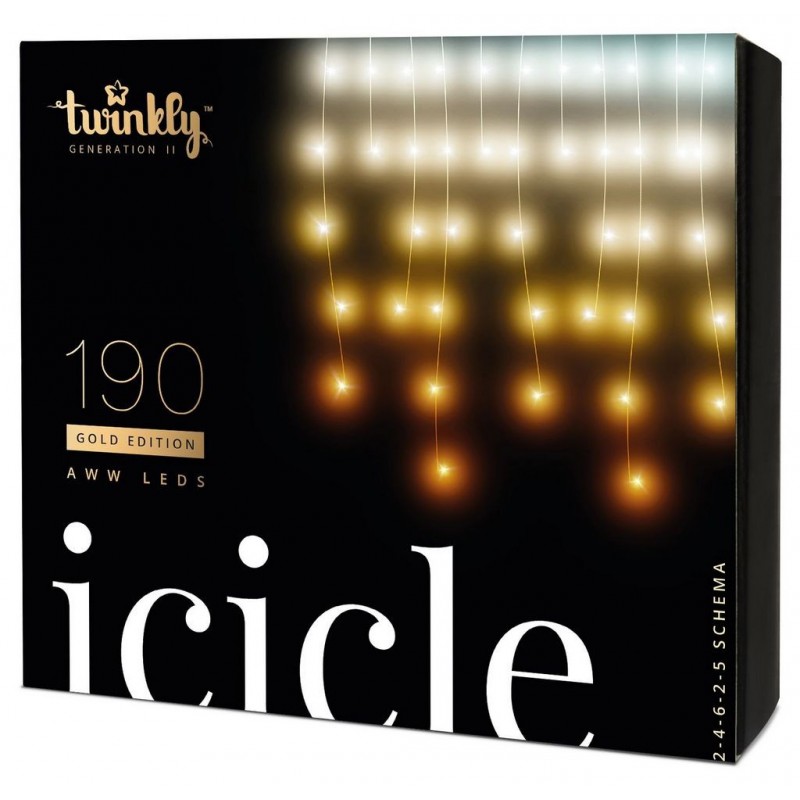 Twinkly ICICLE Christmas Lights Smart 190 Led AWW II Generation