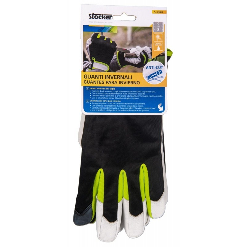 Stocker Cut resistant touch winter gloves, mis. 10/L